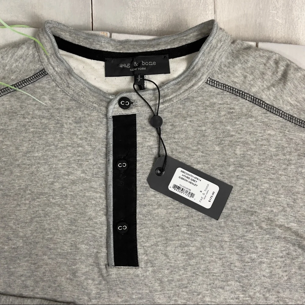 Rag & Bone Gibson Henley in Heatherd Gray - Picture 7 of 13